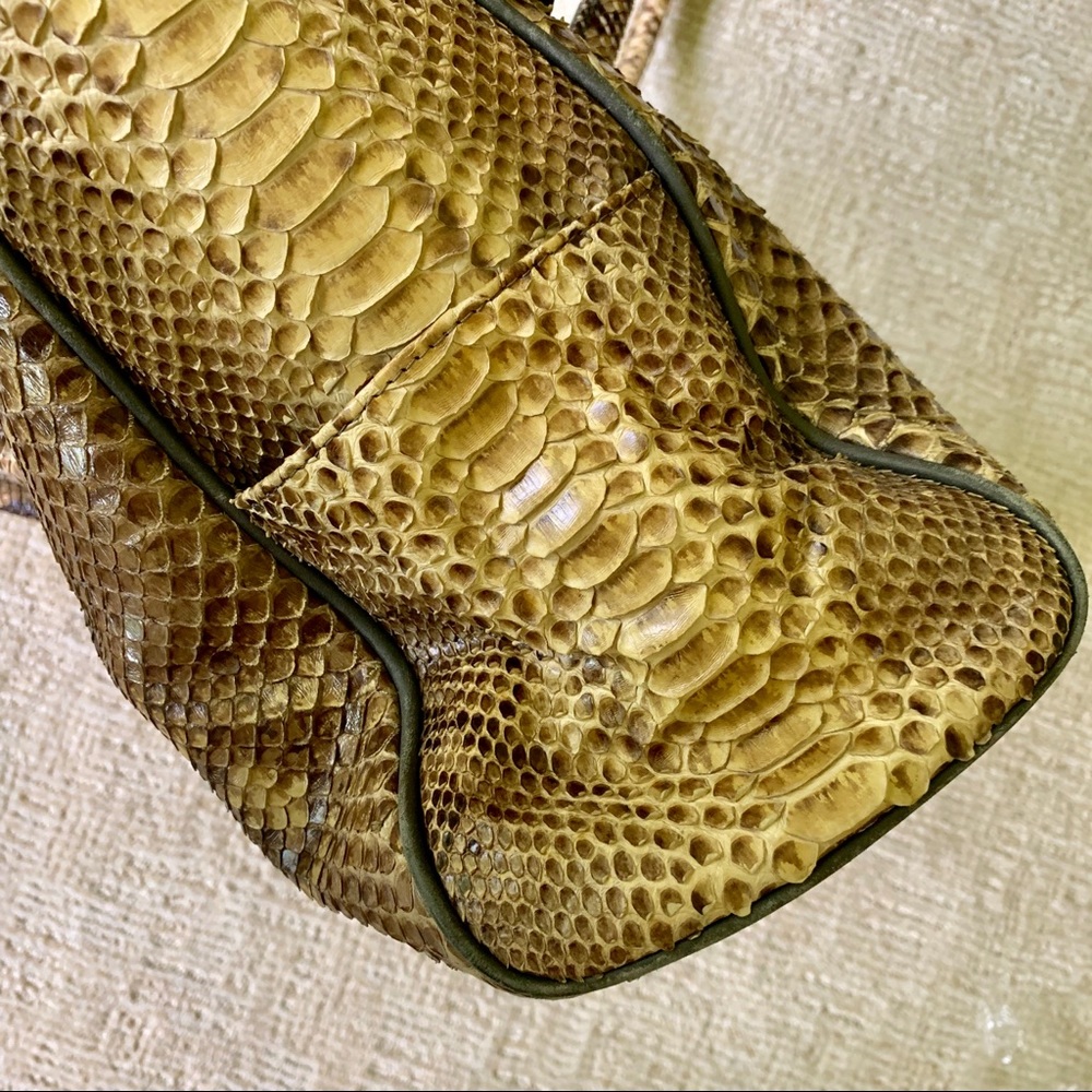 Natural Metallic Python Tote Handbag - image 7